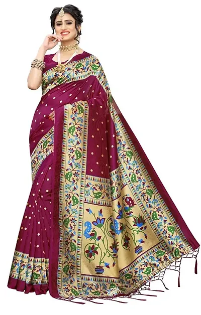 New Trendy Art Silk Printed Sarees with Blouse Piece