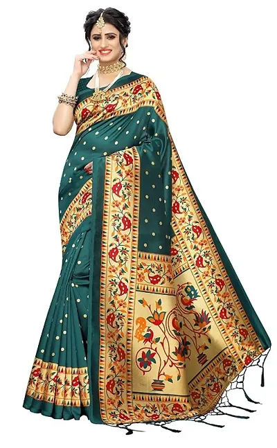 Women Stylish Art Silk Saree with Blouse piece