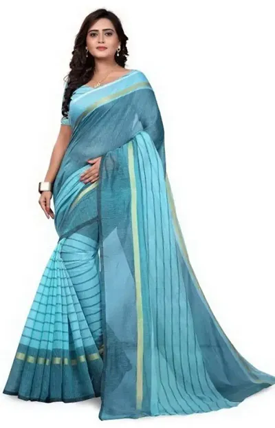 Beautiful Cotton Printed Sarees With Blouse Piece