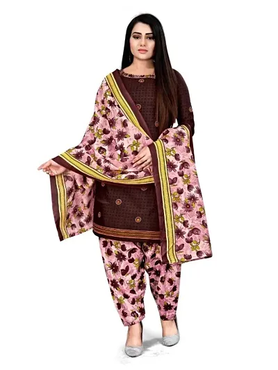 Attractive Cotton Printed Dress Material with Dupatta