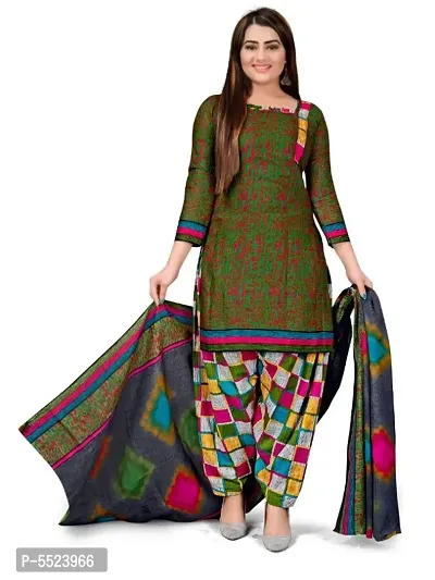 Beautiful Cotton Blend Printed Dress Material with Dupatta-thumb0