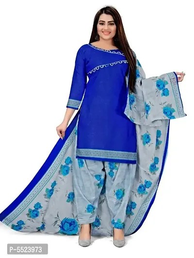 Beautiful Cotton Blend Printed Dress Material with Dupatta