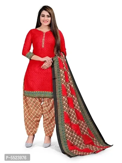 Beautiful Cotton Blend Printed Dress Material with Dupatta