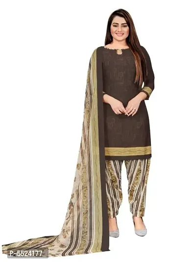 Latest Attractive Crepe Printed Dress Material with Dupatta-thumb0