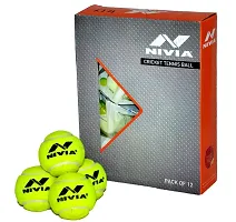 CT-3812 NIVIA Cricket Tennis Ball, Heavy Weight, Yellow (Pack of 4)-thumb3