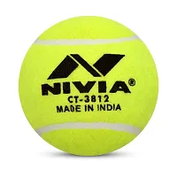 CT-3812 NIVIA Cricket Tennis Ball, Heavy Weight, Yellow (Pack of 4)-thumb2