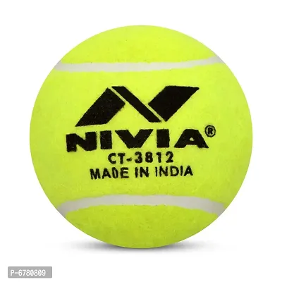 CT-3812 NIVIA Cricket Tennis Ball, Heavy Weight, Yellow (Pack of 4)-thumb3