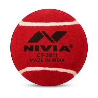 CT-3811 NIVIA Cricket Tennis Ball, Heavy Weight, Red (Pack of 4)-thumb1