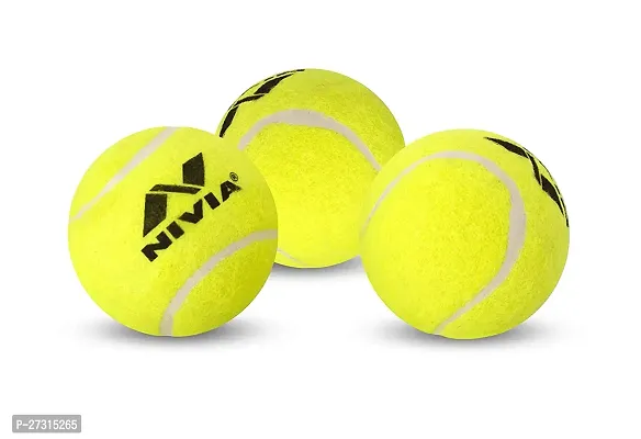 CT-3802 NIVIA Cricket Tennis Ball, Light Weight, Yellow  ( Pack of 3)-thumb0