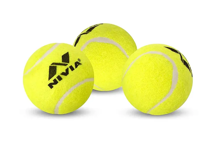 CT-3802 NIVIA Cricket Tennis Ball, Light Weight, Yellow  ( Pack of 3)