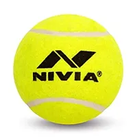 CT-3802 NIVIA Cricket Tennis Ball, Light Weight, Yellow  ( Pack of 3)-thumb1
