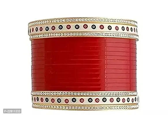 Elegant Red Plastic Pearl Chuda Kangan Bangles For Women-thumb0