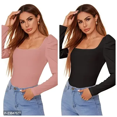 Elegant Knitted Polyester Top For Women Pack Of 2