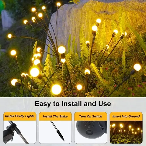 Firefly Outdoor Solar Lights | 8 LED | Starburst Swaying Solar Garden Light, Warm Garden Light |