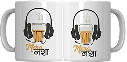 MERA NASHA PRINTED MUG 350ML NICE MUG Ceramic Coffee Mug 350 ml-thumb3