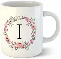 Creative Colorful Floral Letter Alphabet I MUG Ceramic Coffee Mug 350 ml-thumb2