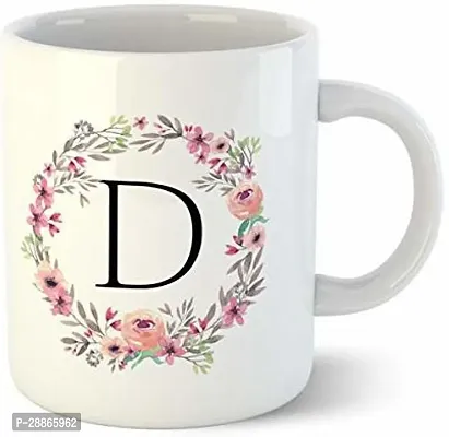 Creative Colorful Floral Letter Alphabet D MUG Ceramic Coffee Mug 350 ml-thumb3