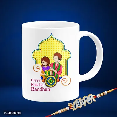 HAPPY RAKSHBANDHAN BEST MUG WITH RAKHI Ceramic Coffee Mug 350 ml