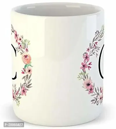 Creative Colorful Floral Letter Alphabet C MUG Ceramic Coffee Mug 350 ml-thumb2