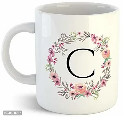Creative Colorful Floral Letter Alphabet C MUG Ceramic Coffee Mug 350 ml