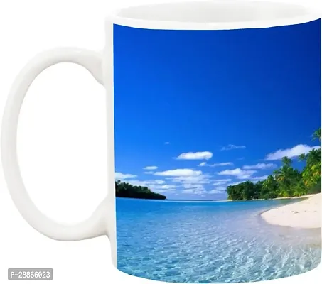 MANY GREEN TREE ON LAKE MUG Ceramic Coffee Mug 350 ml