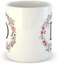 Creative Colorful Floral Letter Alphabet D MUG Ceramic Coffee Mug 350 ml-thumb1