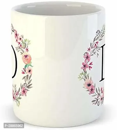 Creative Colorful Floral Letter Alphabet D MUG Ceramic Coffee Mug 350 ml-thumb2