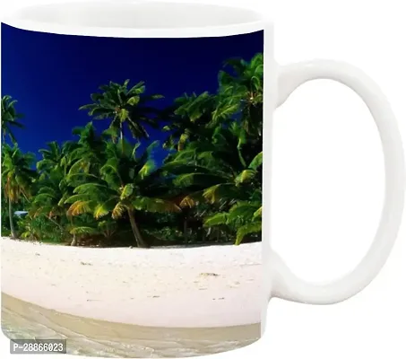 MANY GREEN TREE ON LAKE MUG Ceramic Coffee Mug 350 ml-thumb3