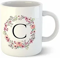 Creative Colorful Floral Letter Alphabet C MUG Ceramic Coffee Mug 350 ml-thumb2