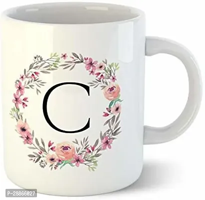 Creative Colorful Floral Letter Alphabet C MUG Ceramic Coffee Mug 350 ml-thumb3