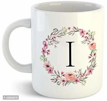 Creative Colorful Floral Letter Alphabet I MUG Ceramic Coffee Mug 350 ml-thumb0