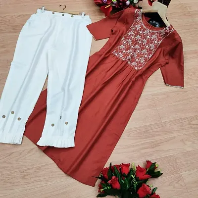 Best Selling !! Trendy Cotton Kurtis with Palazzo set for Women