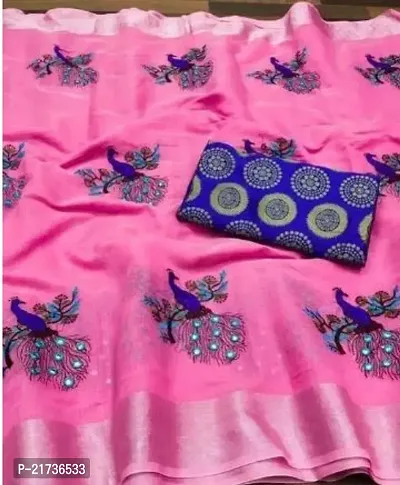 Elegant  Chanderi Cotton Saree with Blouse piece For Women