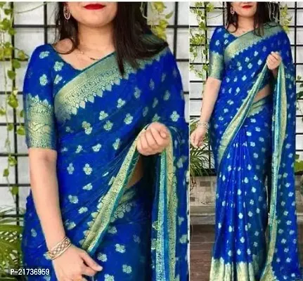 Elegant  Art Silk Saree with Blouse piece For Women-thumb0