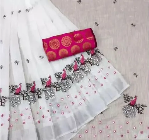 Trending Chanderi Cotton Saree with Blouse piece 