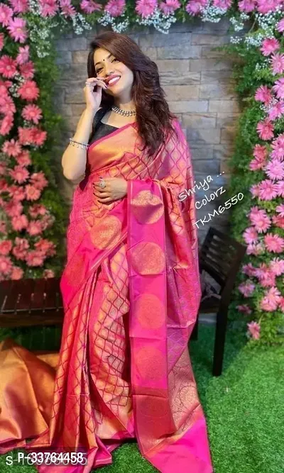 Trending Banarasi Silk Saree With Blouse-thumb2