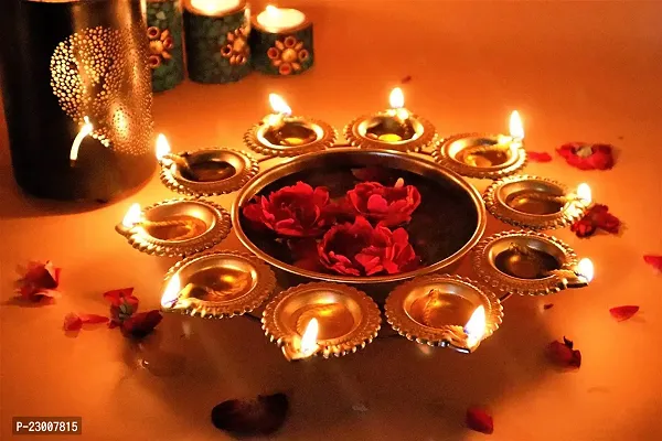 Premium Quality Diya Urli Bowl For Home Handcrafted Bowl For Floating Flowers And Tea Light Candles Home, Office And Table Decor- Diwali Decoration Items For Home (10 Inches)-thumb3