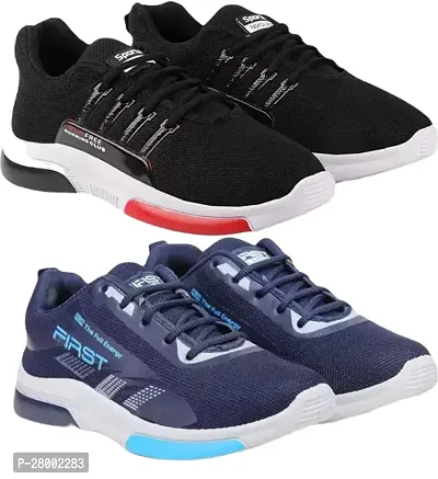 Stylish Multicolor Sports Shoes For Men Pack Of 2-thumb0