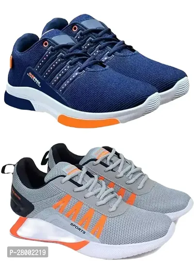 Stylish Multicolor Sports Shoes For Men Pack Of 2-thumb0