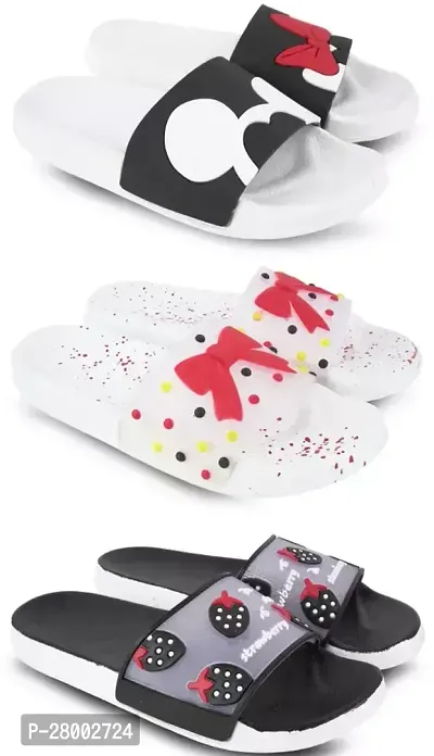 Pack of 3 Stylish Casual Printed Chappal for Women