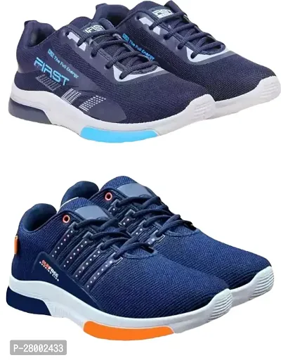 Stylish Multicolor Sports Shoes For Men Pack Of 2-thumb0