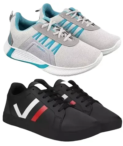 Latest New Elasa Muticolor Sports Shoes for men pack of 2