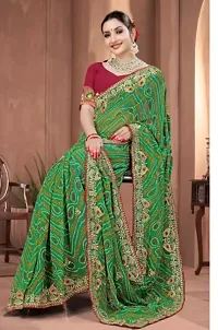 Stylish Georgette Saree with Blouse piece-thumb3