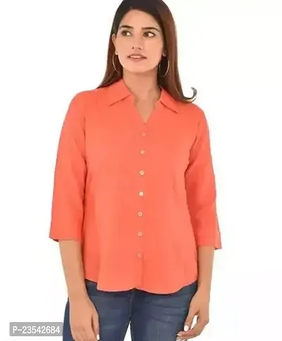 Elegant Viscose Rayon Solid Shirt For Women-thumb0