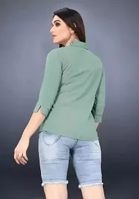 Elegant Cotton Blend Solid Shirt For Women-thumb1