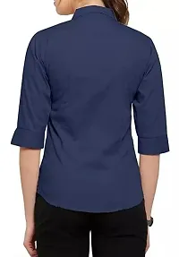 Elegant Cotton Blend Solid Shirt For Women-thumb1