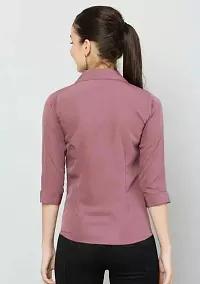 Elegant Cotton Blend Solid Shirt For Women-thumb1