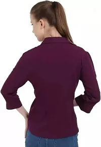 Elegant Cotton Blend Solid Shirt For Women-thumb1