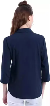 Elegant Cotton Blend Solid Shirt For Women-thumb1