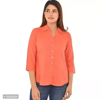 Elegant Viscose Rayon Solid Shirt For Women-thumb0